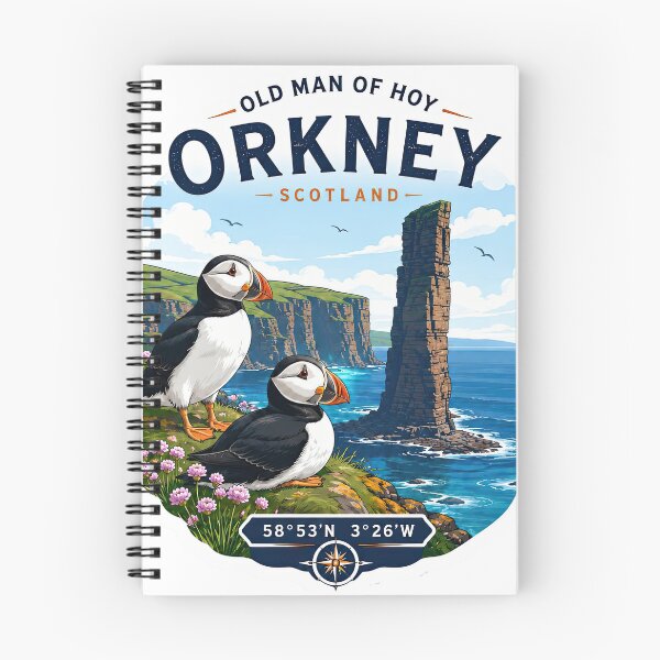 Item preview, Old Man of Hoy Orkney Scotland Puffin Coastal Design designed and sold by NewNomads.