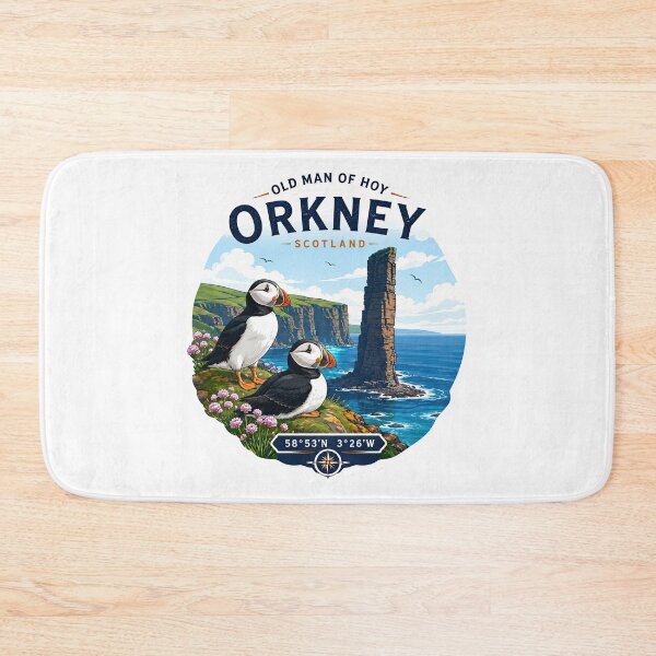 Item preview, Old Man of Hoy Orkney Scotland Puffin Coastal Design designed and sold by NewNomads.