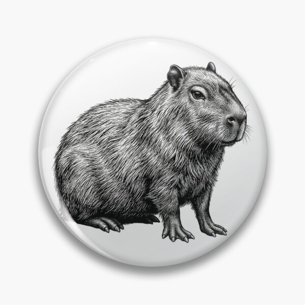 Item preview, Realistic bold line capybara designed and sold by Minimalisticaly.
