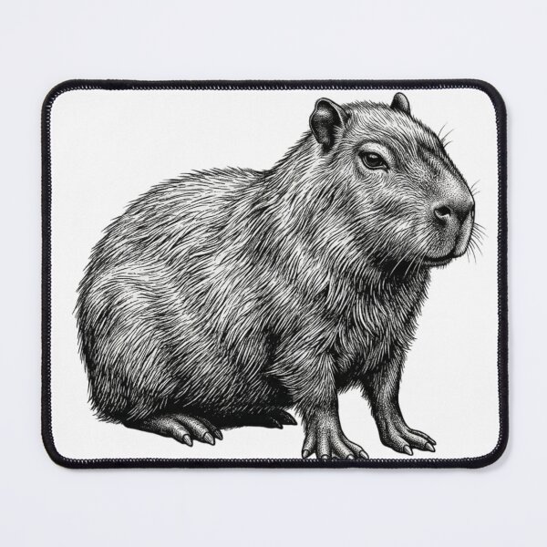 Item preview, Realistic bold line capybara designed and sold by Minimalisticaly.