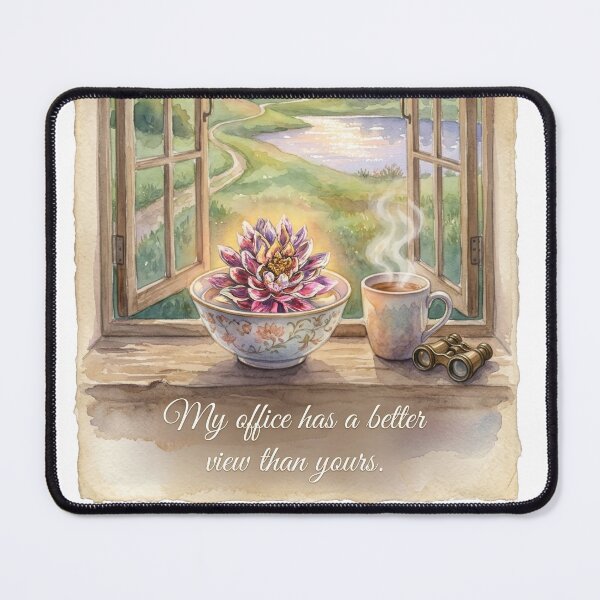 Item preview, beautiful view from a window on a lake and mountains designed and sold by LittleVenetia.
