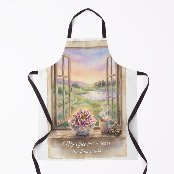 Item preview, beautiful view from a window on a lake and mountains designed and sold by LittleVenetia.
