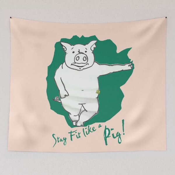 Item preview, Stay Fit Like A Pig (drawing by ACCI)  designed and sold by VanyssaGraphics.