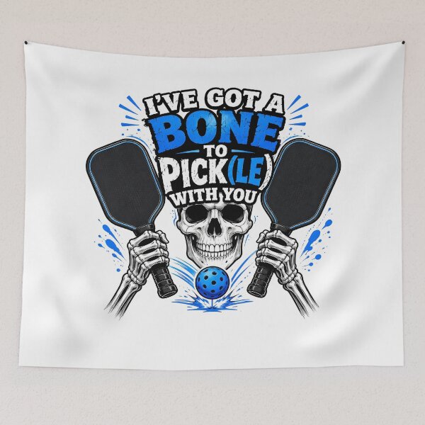 Item preview, I’ve Got a Bone to Pick(le) With You – Funny Pickleball Skeleton Shirt designed and sold by ALVISION-CREATE.