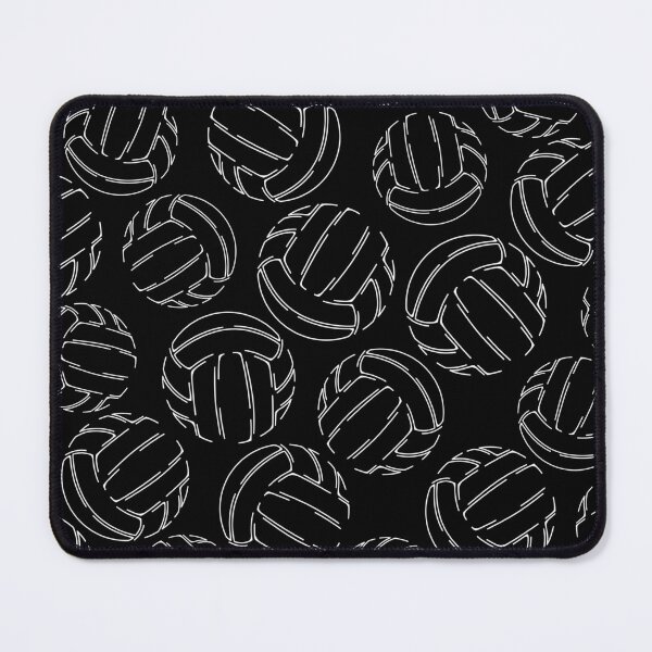 Item preview, black & white volleyballs line art pattern designed and sold by katzdzynes.