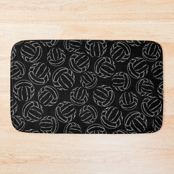 Item preview, black & white volleyballs line art pattern designed and sold by katzdzynes.