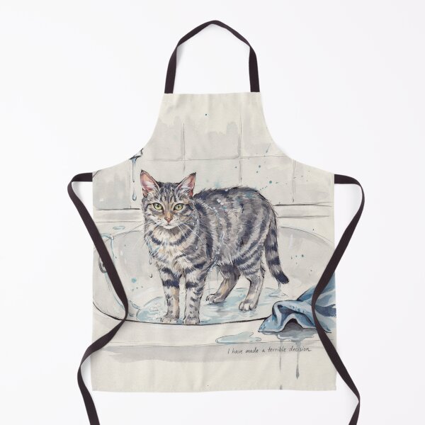 Item preview, "I Have Made a Terrible Decision Cat in Sink Watercolor Funny Pet Art" designed and sold by Arobinoz.