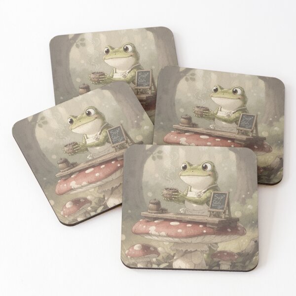 Item preview, Frog Barista Spelling Your Name Wrong Cottagecore Art designed and sold by PictorialWhimsy.