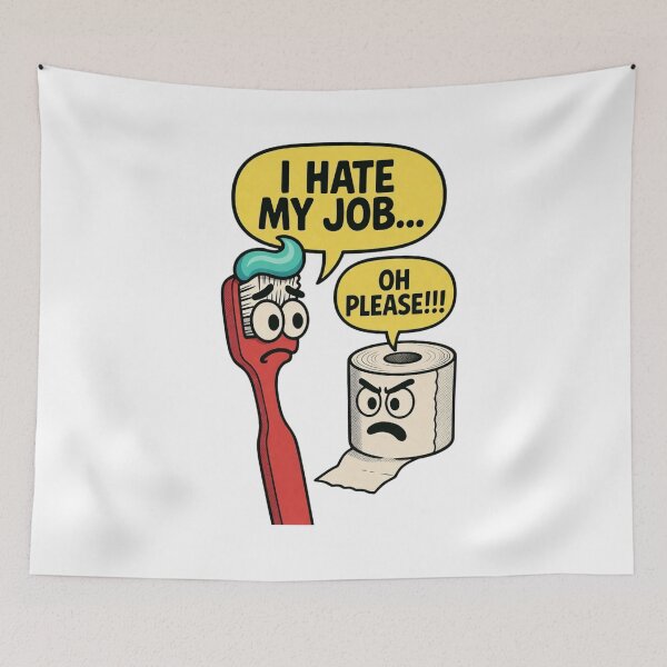 Item preview, Toothbrush Hates Job Funny Toilet Paper designed and sold by Nano-Threads.
