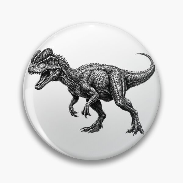 Item preview, Realistic bold line dilophosaurus designed and sold by Minimalisticaly.