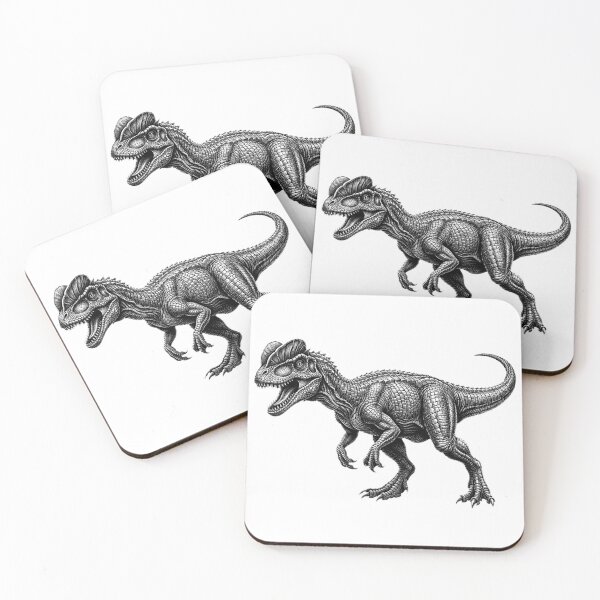 Item preview, Realistic bold line dilophosaurus designed and sold by Minimalisticaly.