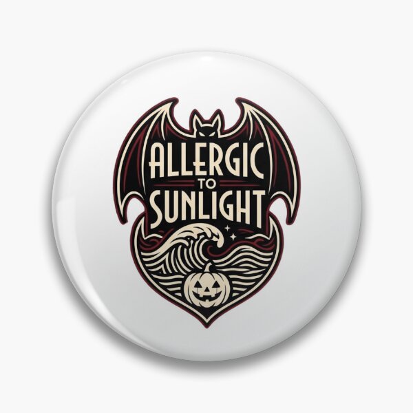Item preview, Allergic To Sunlight Ornate Goth Bat Crest Graphic designed and sold by Omarmadani.
