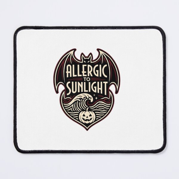 Item preview, Allergic To Sunlight Ornate Goth Bat Crest Graphic designed and sold by Omarmadani.