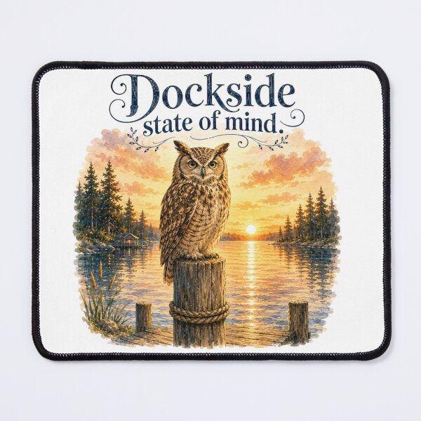 Item preview, Dockside State Of Mind Owl Lake House Morning Aesthetic designed and sold by AQUILAKREO.