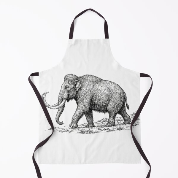 Item preview, Realistic fine line mammoth designed and sold by Minimalisticaly.