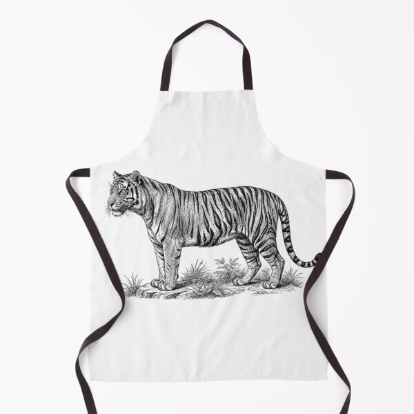 Item preview, Realistic fine line black and white tiger designed and sold by Minimalisticaly.