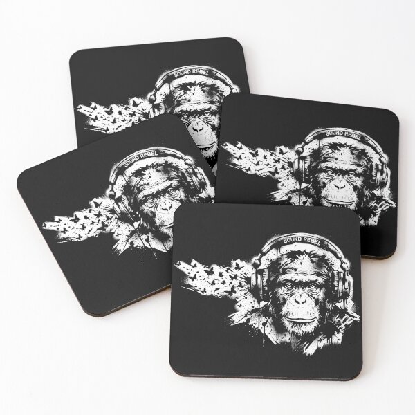 Item preview, Grunge Chimpanzee Wearing Headphones Butterfly Shirt designed and sold by TeNovaStudio ⭐⭐⭐⭐⭐.