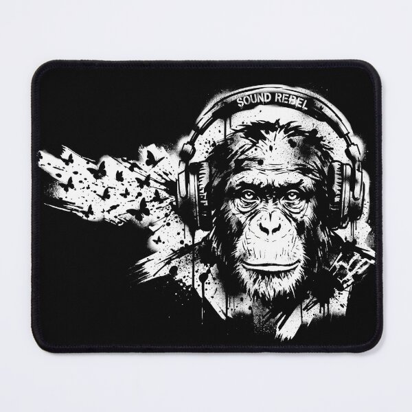 Item preview, Grunge Chimpanzee Wearing Headphones Butterfly Shirt designed and sold by TeNovaStudio.