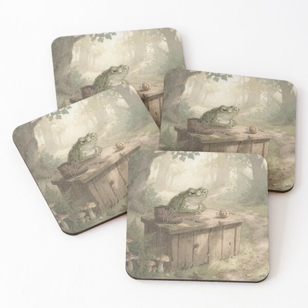 Item preview, Toad Manning the Pond Lost-and-Found Desk Cottagecore Art designed and sold by PictorialWhimsy.