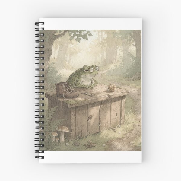 Item preview, Toad Manning the Pond Lost-and-Found Desk Cottagecore Art designed and sold by PictorialWhimsy.