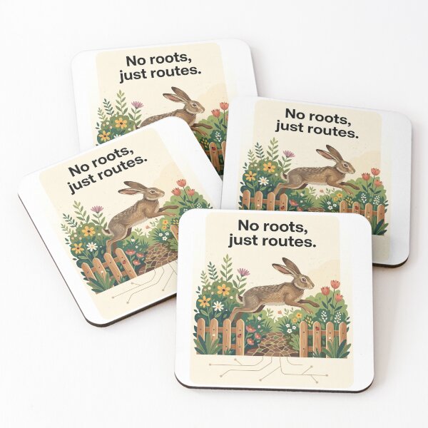 Item preview, No roots, just routes – Wanderlust Rabbit Garden Hopper designed and sold by LittleVenetia.