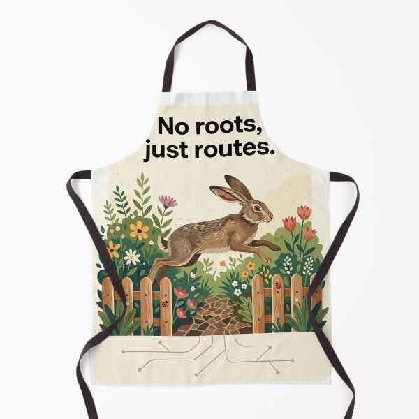 Item preview, No roots, just routes – Wanderlust Rabbit Garden Hopper designed and sold by LittleVenetia.