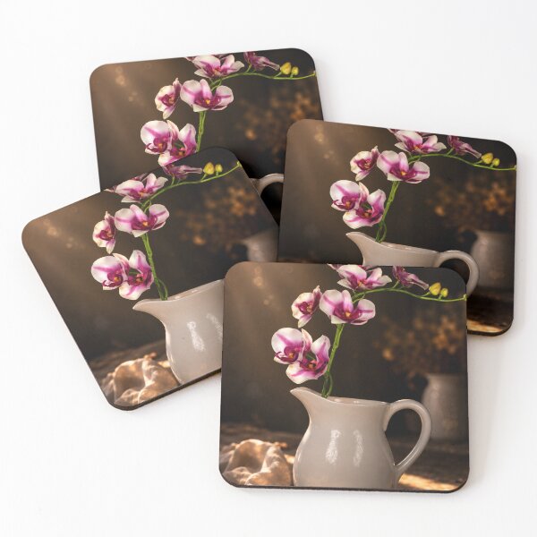 Item preview, Golden Orchid Serenity in White Pitcher | Fine Art Floral Still Life designed and sold by Kimberly Palmer.