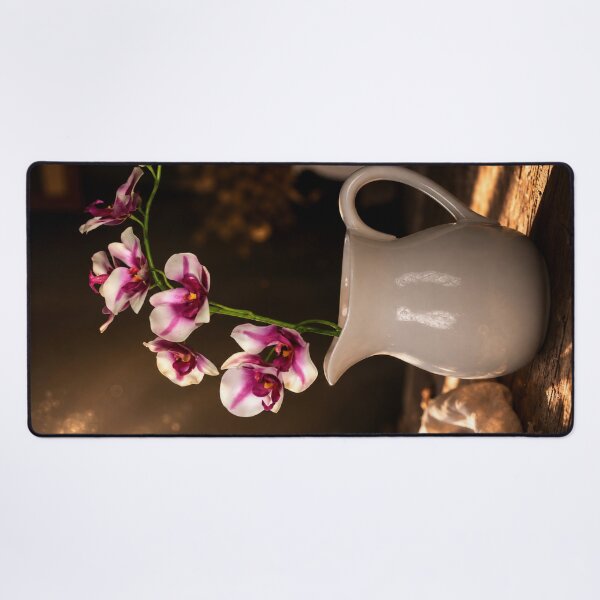 Item preview, Golden Orchid Serenity in White Pitcher | Fine Art Floral Still Life designed and sold by Kimberly Palmer.