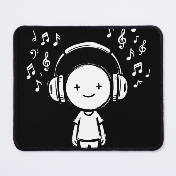 Item preview, Cute Minimalist Doodle Wearing Headphones Shirt designed and sold by TeNovaStudio.
