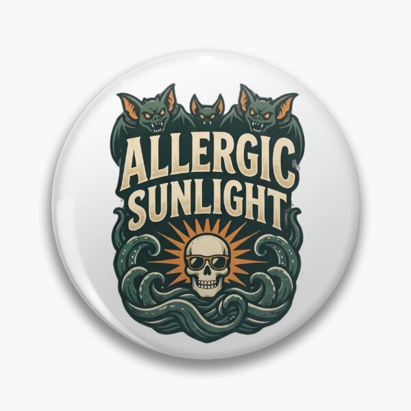 Item preview, Allergic To Sunlight Funny Summer Goth Skull Graphic designed and sold by Omarmadani.
