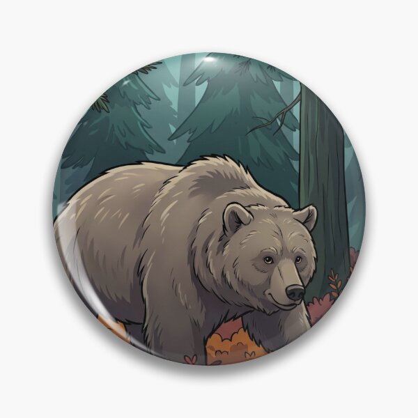 Item preview, Grizzly in the Deep Woods: Autumn Forest Bear Art designed and sold by BLUESKY11a.