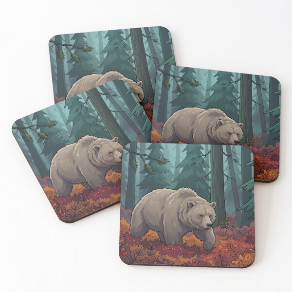 Item preview, Grizzly in the Deep Woods: Autumn Forest Bear Art designed and sold by BLUESKY11a.
