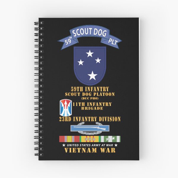 Item preview, Army - 59th Infantry Scout Dog Platoon - Blue Tab, 11th Inf Bde, 23rd Inf Div - w CIB 3 Stars VN SVC X 300 designed and sold by Military Insignia Products.