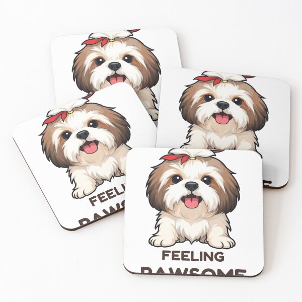 Item preview, Feeling Pawsome Shih Tzu | Cute Shih Tzu Dog Lover Gift | Kawaii Puppy Illustration designed and sold by PawsAndPallette .