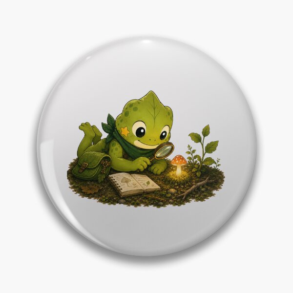 Item preview, Tiny Mushroom Discovery | Cute Frog Woodland Explorer | Cottagecore Forest Art designed and sold by moodandwearshop.