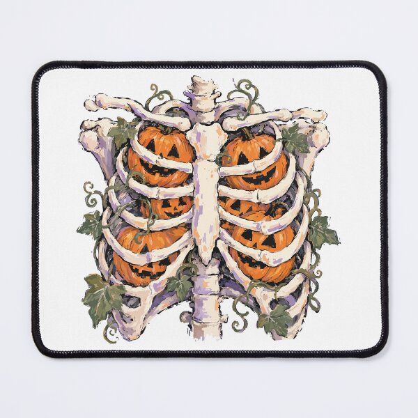 Item preview, Pumpkin Ribcage Halloween Watercolor Illustration designed and sold by StormbornAther.