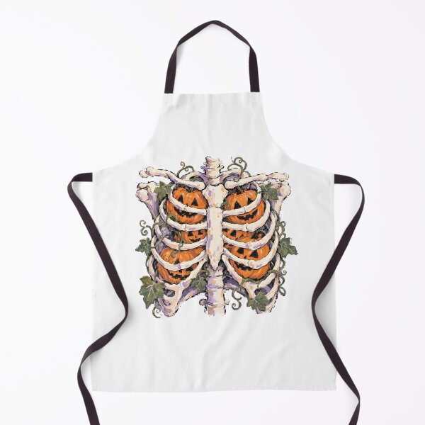 Item preview, Pumpkin Ribcage Halloween Watercolor Illustration designed and sold by StormbornAther.