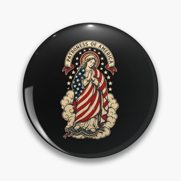 Item preview, Blessed Virgin Mary Patroness of America USA Flag Patrotic Catholic  designed and sold by alenaz.