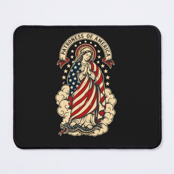 Item preview, Blessed Virgin Mary Patroness of America USA Flag Patrotic Catholic designed and sold by alenaz.