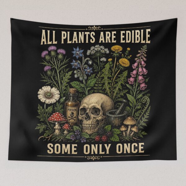 Item preview, All Plants Are Edible Some Only Once Shirt, Funny Gardening T-Shirt, Dark Humor Botanical Tee, Gothic Plant Lover Shirt designed and sold by Sprinkle12345.