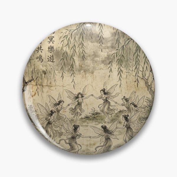 Item preview, Forest Fairies Dancing in the Glade Sumi-e Ink Wash designed and sold by DuckOddity.