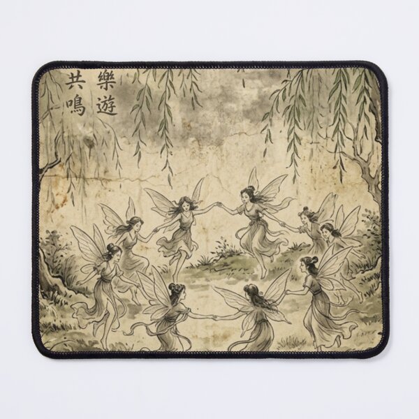 Item preview, Forest Fairies Dancing in the Glade Sumi-e Ink Wash designed and sold by DuckOddity.