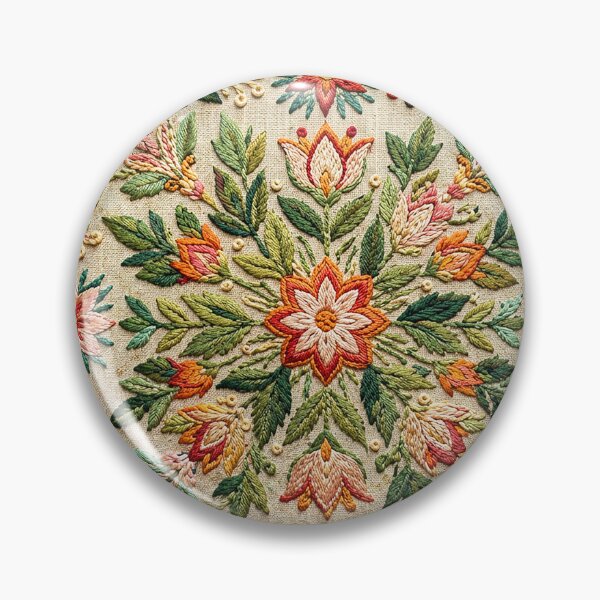 Item preview, Vintage Floral Embroidery Pattern | Romantic Botanical Folk Art Design designed and sold by BrainCurves.