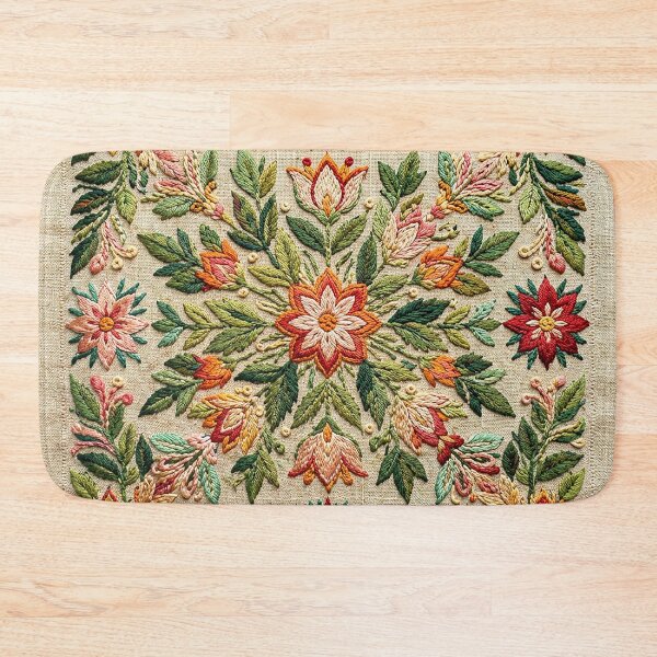 Item preview, Vintage Floral Embroidery Pattern | Romantic Botanical Folk Art Design designed and sold by BrainCurves.