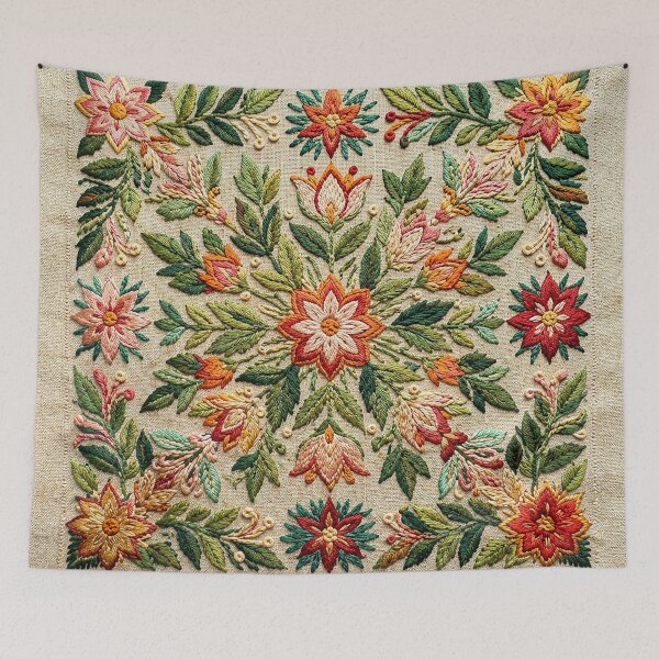 Item preview, Vintage Floral Embroidery Pattern | Romantic Botanical Folk Art Design designed and sold by BrainCurves.