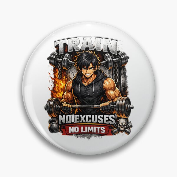 Item preview, Anime Gym Motivation Sticker | Train Hard No Excuses No Limits | Fitness Workout Vinyl Decal designed and sold by ashwin131.
