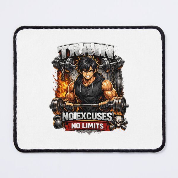 Item preview, Anime Gym Motivation Sticker | Train Hard No Excuses No Limits | Fitness Workout Vinyl Decal designed and sold by ashwin131.