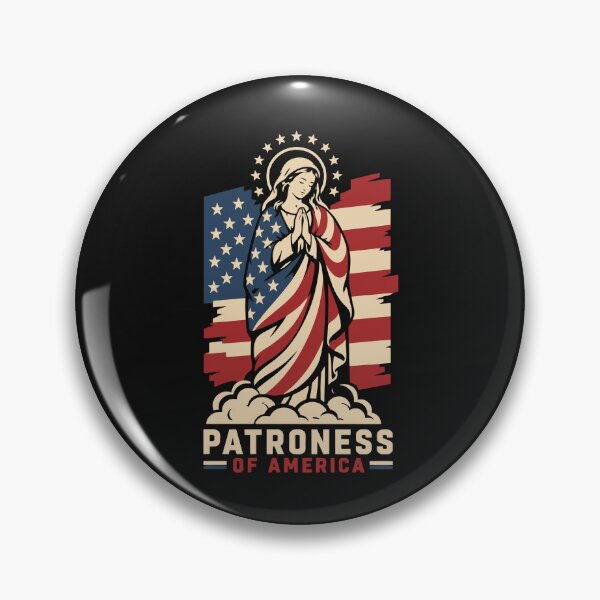 Item preview, Patroness of America  Blessed Virgin Mary USA Flag Faith designed and sold by alenaz.