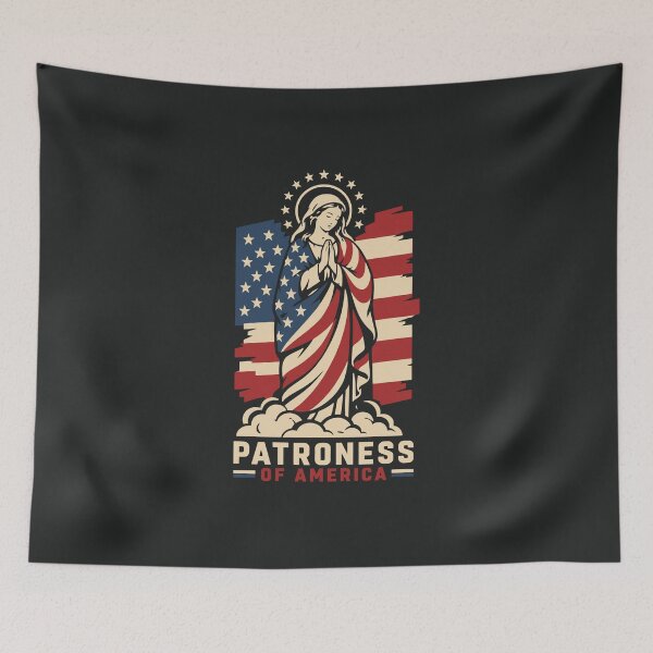 Item preview, Patroness of America  Blessed Virgin Mary USA Flag Faith designed and sold by alenaz.
