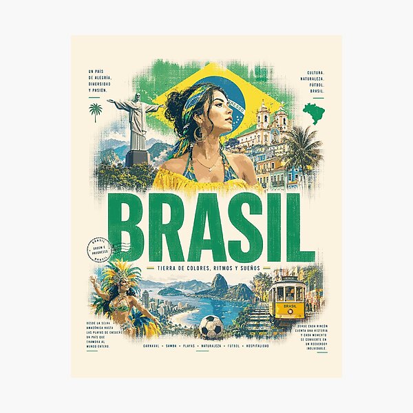 Item preview, Brazil Vintage Design | Nature, Culture and Adventure designed and sold by EdwinkOne.